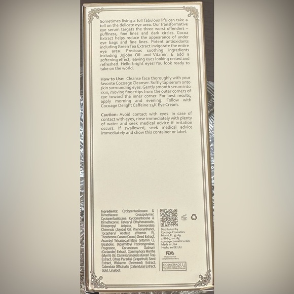 Cocoàge - Concentrated 24K Caffeine Eye Serum new in box - Picture 4 of 5